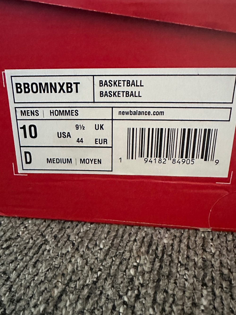 New Balance Basketball Shoe Box - Red